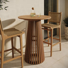 Modway Lane 31 Inch Round Outdoor Patio Teak Wood Bar Table