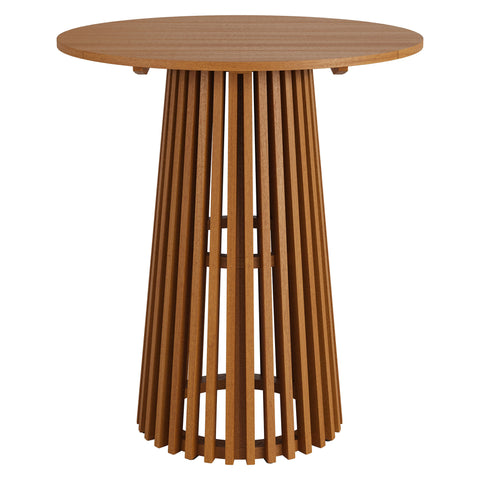 Modway Lane 35 Inch Round Outdoor Patio Teak Wood Bar Table