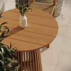 Modway Lane 35 Inch Round Outdoor Patio Teak Wood Bar Table