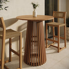Modway Lane 35 Inch Round Outdoor Patio Teak Wood Bar Table
