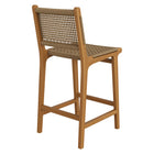 Modway Rowe Outdoor Patio Teak Wood Counter Chairs Set of 2