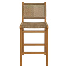 Modway Rowe Outdoor Patio Teak Wood Counter Chairs Set of 2