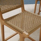 Modway Rowe Outdoor Patio Teak Wood Counter Chairs Set of 2