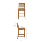 Modway Rowe Outdoor Patio Teak Wood Counter Chairs Set of 2