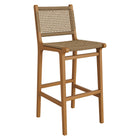 Modway Rowe Outdoor Patio Teak Wood Bar Chairs Set of 2