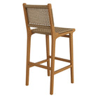 Modway Rowe Outdoor Patio Teak Wood Bar Chairs Set of 2