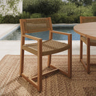 Modway Reed Outdoor Patio Teak Wood Rattan Dining Chair