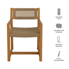 Modway Reed Outdoor Patio Teak Wood Rattan Dining Chair