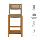 Modway Reed 40 Inch Outdoor Patio Outdoor Teak Wood Counter Stool