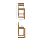 Modway Reed 40 Inch Outdoor Patio Outdoor Teak Wood Counter Stool