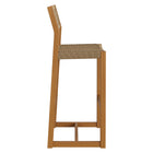 Modway Reed 44 Inch Outdoor Patio Outdoor Teak Wood Rattan Bar Stool