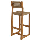 Modway Reed 44 Inch Outdoor Patio Outdoor Teak Wood Rattan Bar Stool