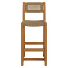 Modway Reed 44 Inch Outdoor Patio Outdoor Teak Wood Rattan Bar Stool