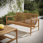 Modway Hayden 56 Inch Outdoor Patio Teak Wood Loveseat