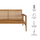 Modway Hayden 56 Inch Outdoor Patio Teak Wood Loveseat