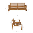 Modway Hayden 56 Inch Outdoor Patio Teak Wood Loveseat