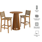 Modway Rowe 3-Piece Outdoor Patio Teak Wood Bar Set
