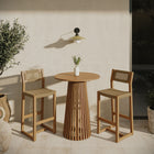 Modway Reed 3-Piece Outdoor Patio Teak Wood Bar Set