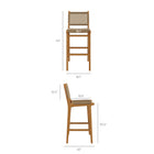 Modway Rowe 5-Piece Outdoor Patio Teak Wood Bar Set
