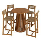 Modway Reed 5-Piece Outdoor Patio Teak Wood Bar Set