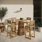 Modway Reed 5-Piece Outdoor Patio Teak Wood Bar Set