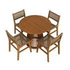 Modway Rowe 5-Piece Outdoor Patio Teak Wood Dining Set - 39"