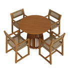 Modway Reed 5-Piece Outdoor Patio Teak Wood Dining Set - 39"