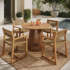 Modway Reed 5-Piece Outdoor Patio Teak Wood Dining Set - 39"