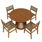 Modway Rowe 5-Piece Outdoor Patio Teak Wood Dining Set - 47"