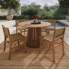 Modway Rowe 5-Piece Outdoor Patio Teak Wood Dining Set - 47"