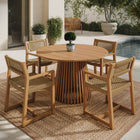 Modway Reed 5-Piece Outdoor Patio Teak Wood Dining Set - 47"