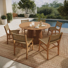 Modway Rowe 7-Piece Outdoor Patio Teak Wood Dining Set