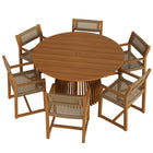 Modway Reed 7-Piece Outdoor Patio Teak Wood Dining Set