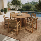 Modway Reed 7-Piece Outdoor Patio Teak Wood Dining Set