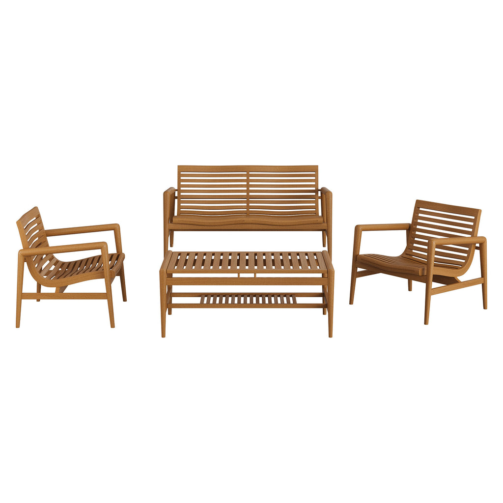 Modway Hayden 4-Piece Outdoor Patio Teak Wood Furniture Set