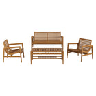 Modway Hayden 4-Piece Outdoor Patio Teak Wood Furniture Set