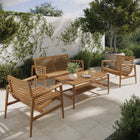 Modway Hayden 4-Piece Outdoor Patio Teak Wood Furniture Set