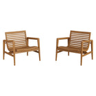 Modway Hayden Outdoor Patio Teak Wood Armchairs Set of 2