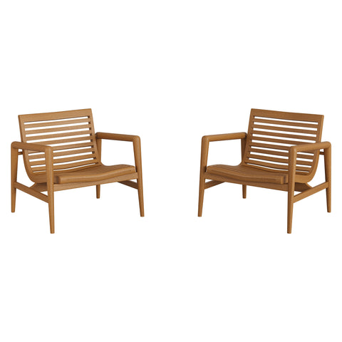 Modway Hayden Outdoor Patio Teak Wood Armchairs Set of 2