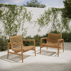 Modway Hayden Outdoor Patio Teak Wood Armchairs Set of 2