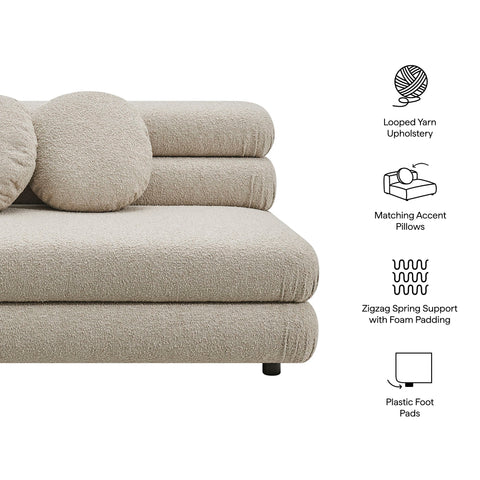 Modway Jubilee Upholstered Modular Armless Loveseat