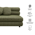 Modway Jubilee Upholstered Modular Armless Loveseat