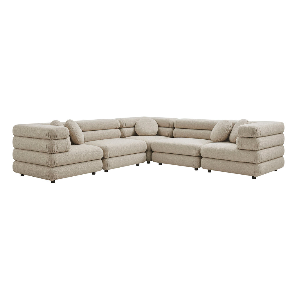 Modway Jubilee 5-Piece Upholstered Modular L-Shaped Sofa Set