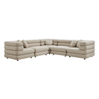 Modway Jubilee 5-Piece Upholstered Modular L-Shaped Sofa Set
