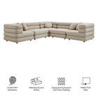 Modway Jubilee 5-Piece Upholstered Modular L-Shaped Sofa Set