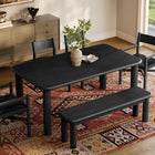 Modway Alvia 6-Piece Oak Wood Dining Table and Seating Set