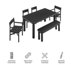 Modway Alvia 6-Piece Oak Wood Dining Table and Seating Set