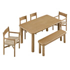Modway Alvia 6-Piece Oak Wood Dining Table and Seating Set