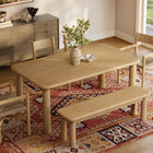 Modway Alvia 6-Piece Oak Wood Dining Table and Seating Set