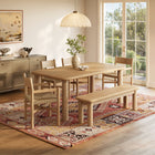 Modway Alvia 6-Piece Oak Wood Dining Table and Seating Set